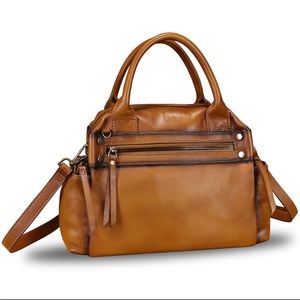 Genuine leather handbag satchel top handle vintage crossbody bag for women NEW!